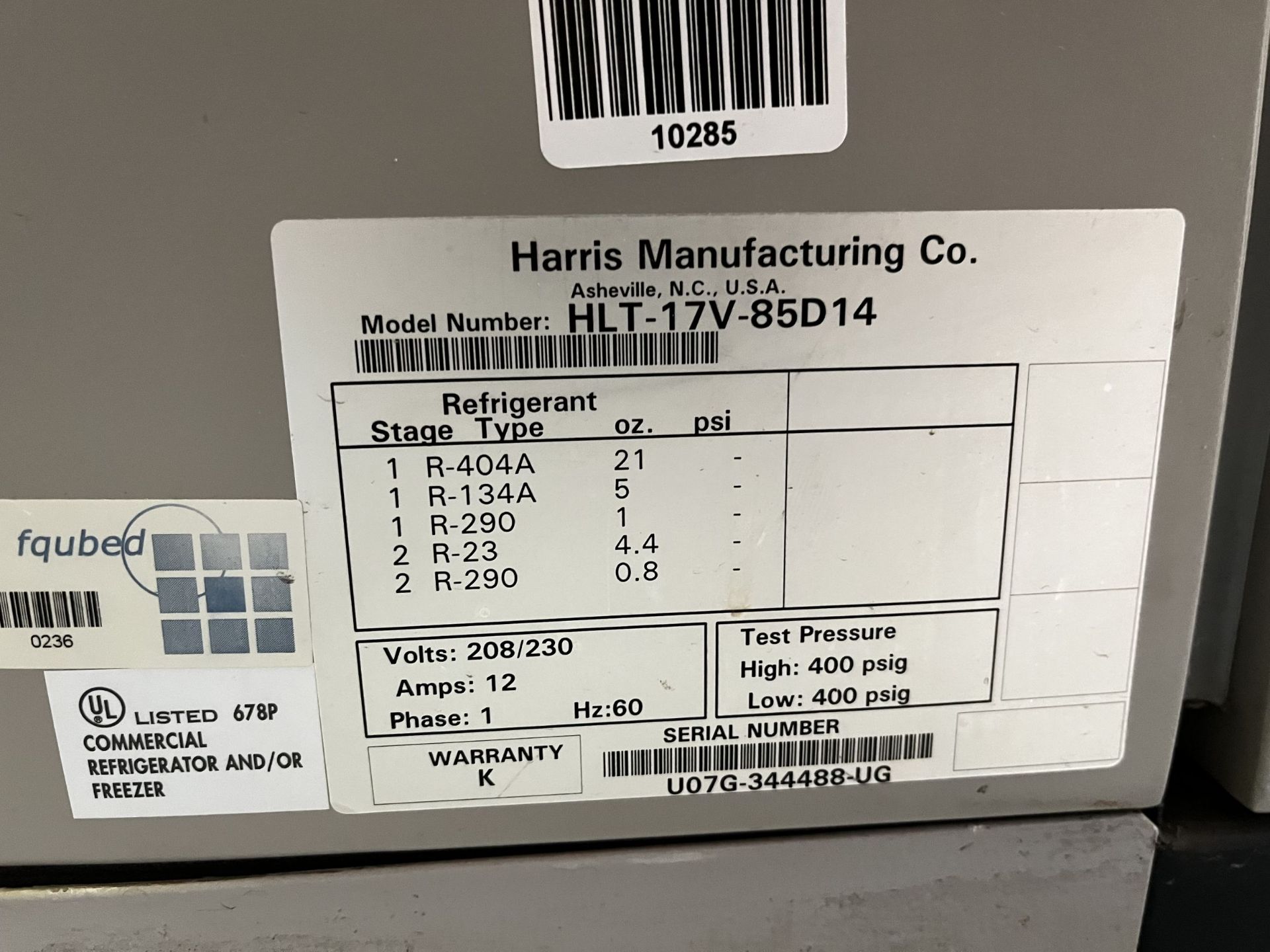 Harris Upright Incubator Model HLT-17V-85D14 - Image 6 of 8