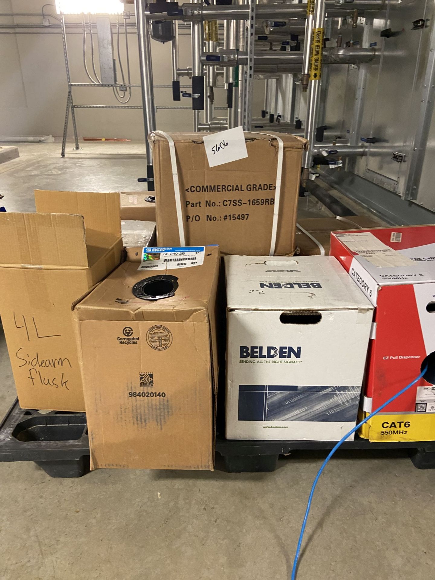 Pallet of facility support items.