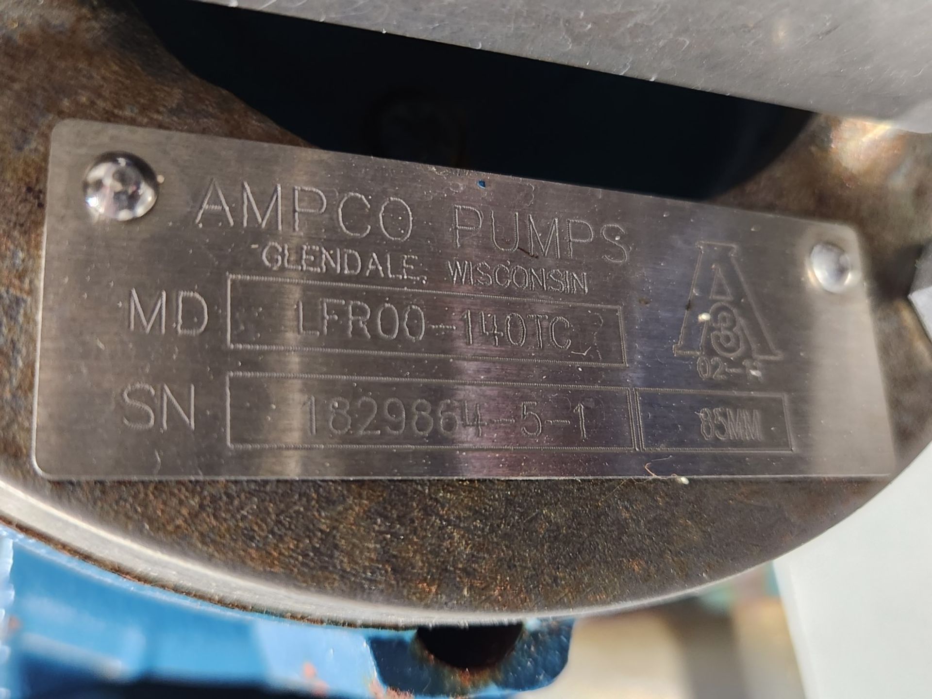 2 hp AmpCo centrifugal pump, model LFR00-140TC stainless steel construction, 230/460 volt, serial# - Image 2 of 6