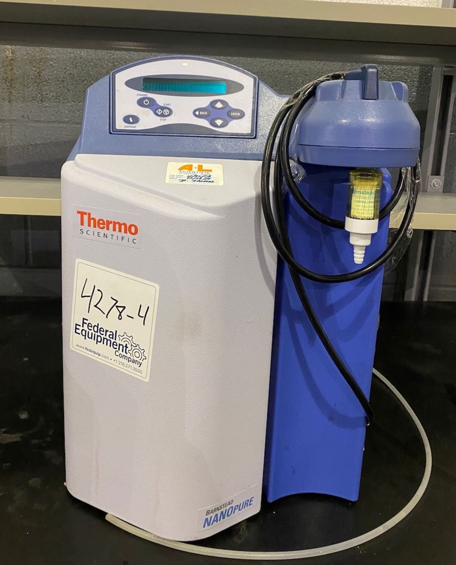 Barnstead Nanopure water system, made by Thermo Scientific, 2L per minute maximum throughput at
