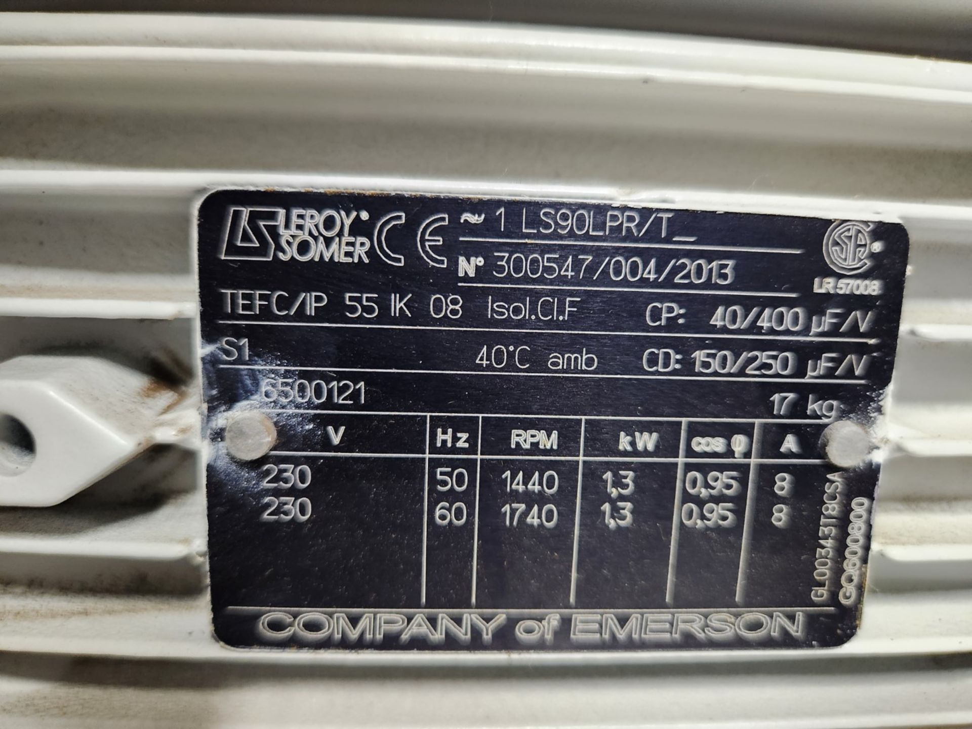 Sogevac 1.3 kW (1.75 hp) vaccum pump, model SV40 BIFC960365V2016, 230 volts, serial# 31000807481, - Image 6 of 7