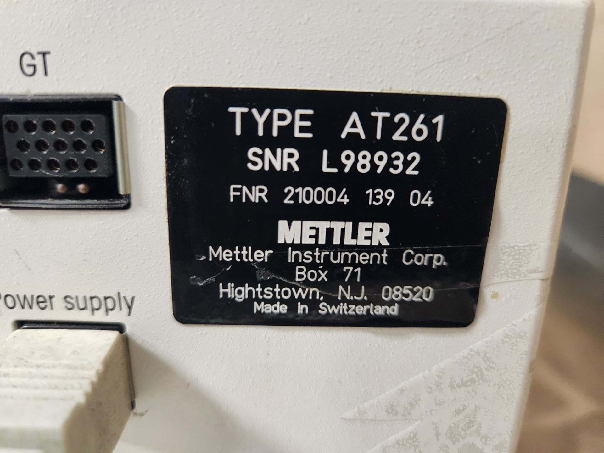 Mettler DeltaRange Series analytical balance, model AT261, 205g capacity, 115 volts, serial# L98932. - Image 2 of 5