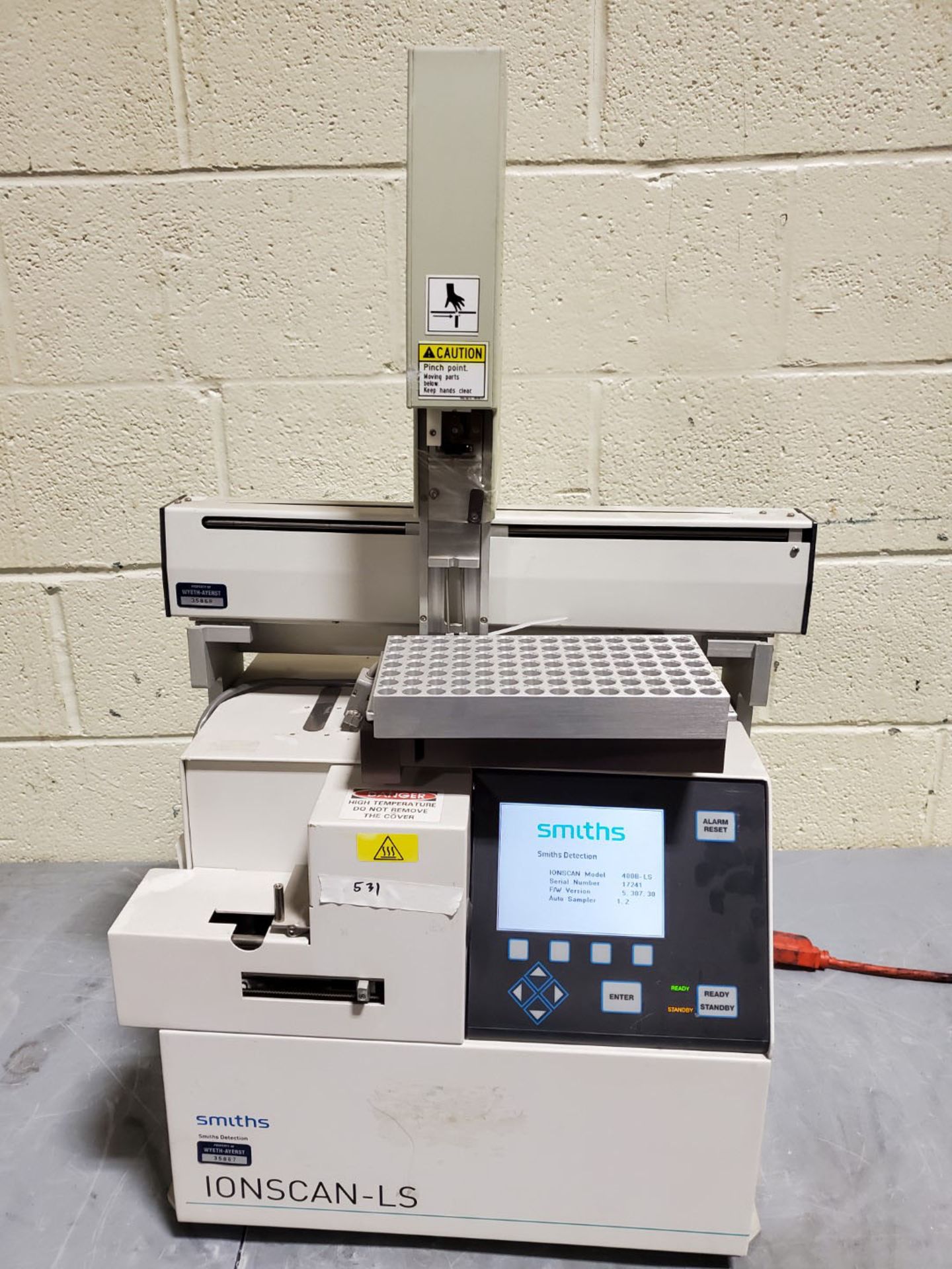 Smiths ion scan-LS mobility spectrometer model IONSCAN400B, with autosampler, 115 volts, Serial#
