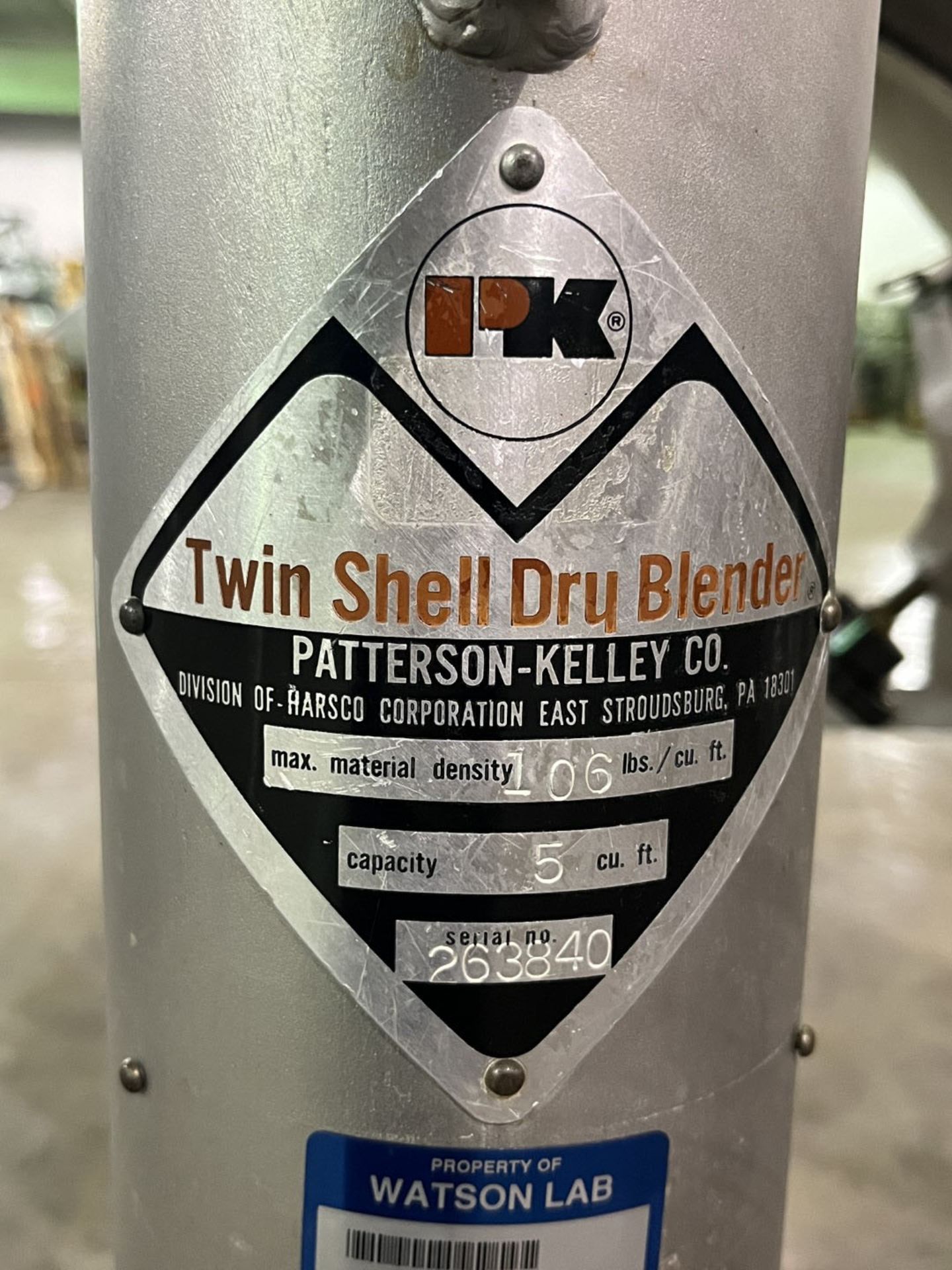 5 Cu Ft Patterson-Kelley Twin Shell Blender, S/S, 106# Density - Image 2 of 15