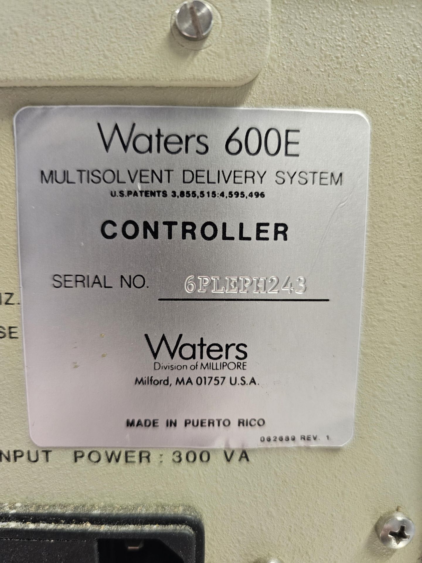 Waters Model 600E Multisolvent Delivery System Controller sn 6PHELPH243 Bldg Loc: Location 6 This - Image 5 of 5
