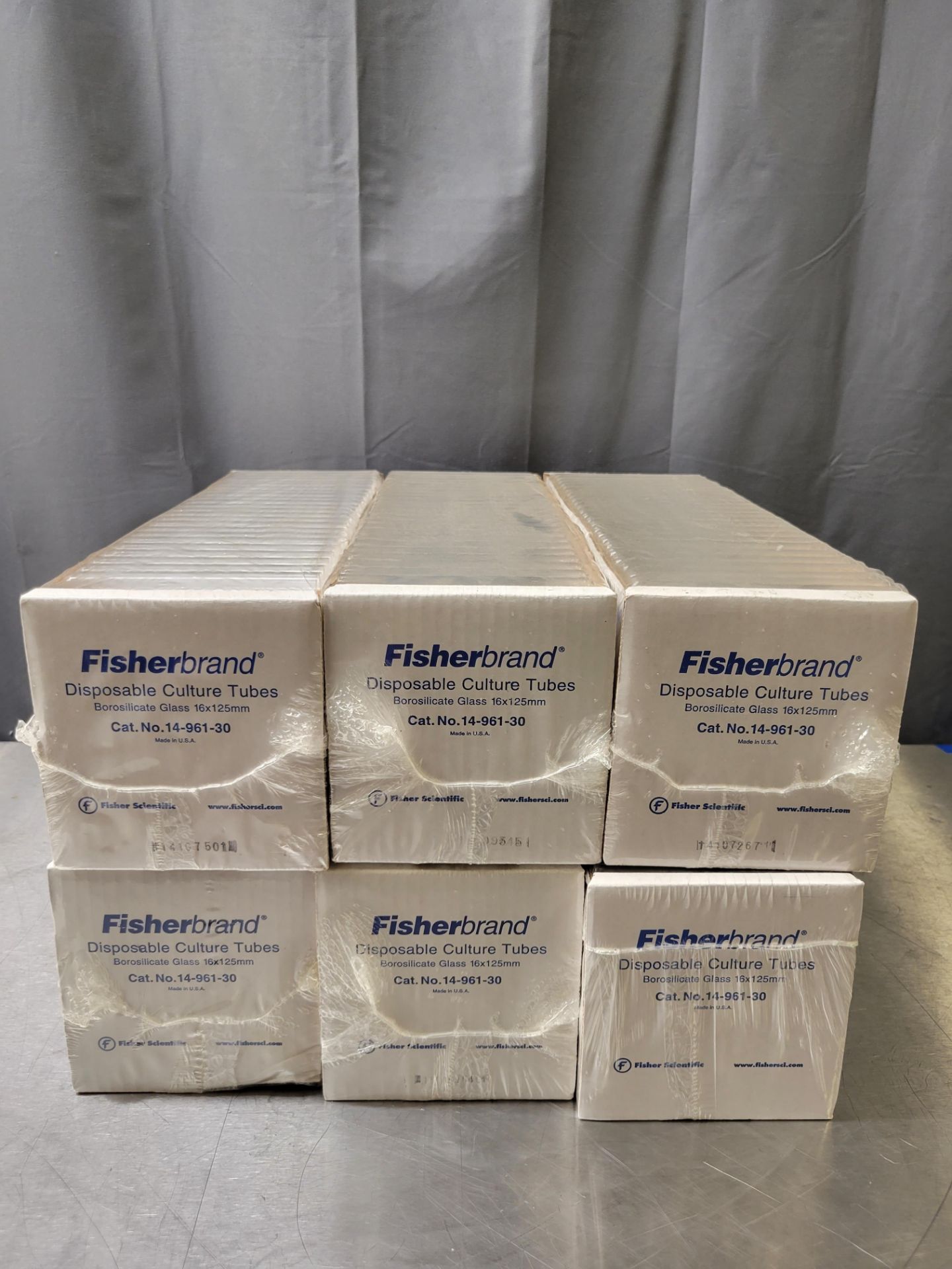(6) Fisher Scientific Fisherbrand Borosilicate Glass 16 x 125mm Disposable Culture Tubes Catalog #
