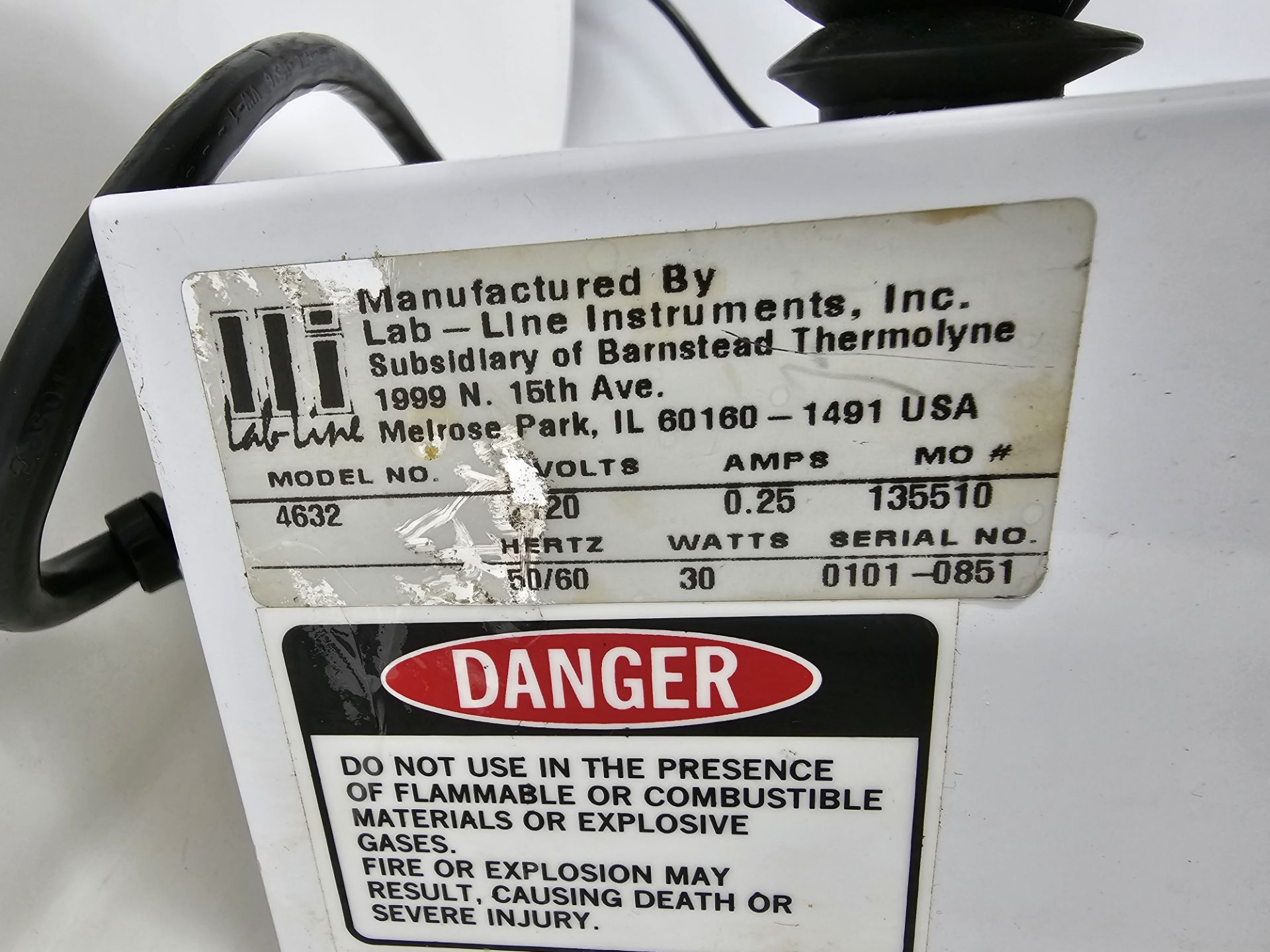 Lab-Line Model 4632 MultiTube Rotator sn 0101-0851 Bldg Loc: 1 This Lot Ships From: Three Rivers, - Image 4 of 4