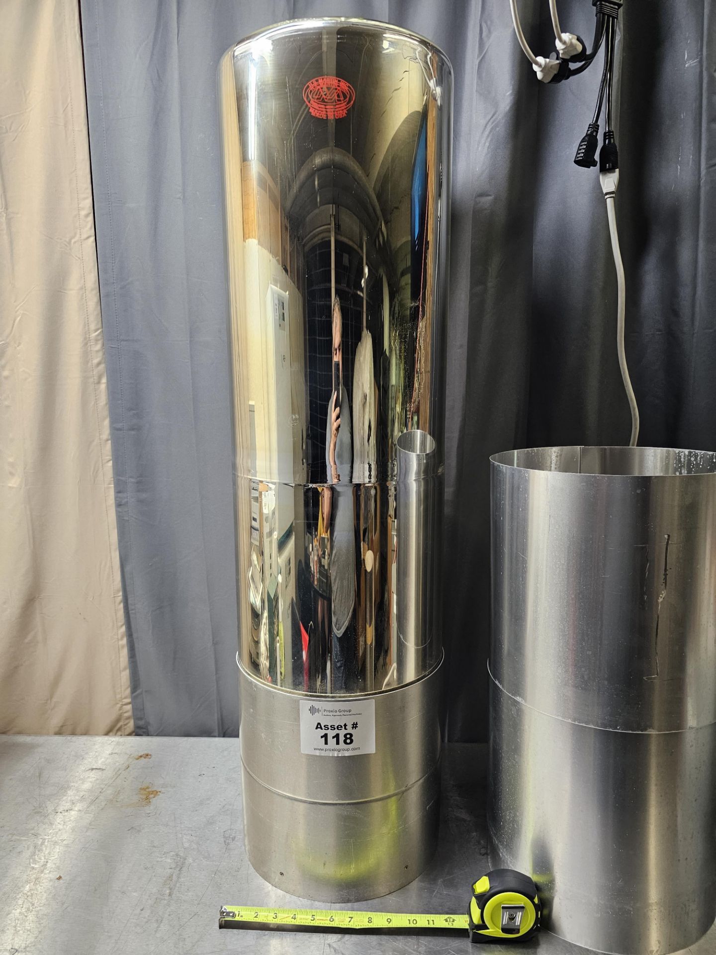 H.S.Martin 50L Silvered Glass Cryogenic Dewar Flask With Slide-on Protective Tubes Bldg Loc: Side - Image 5 of 5
