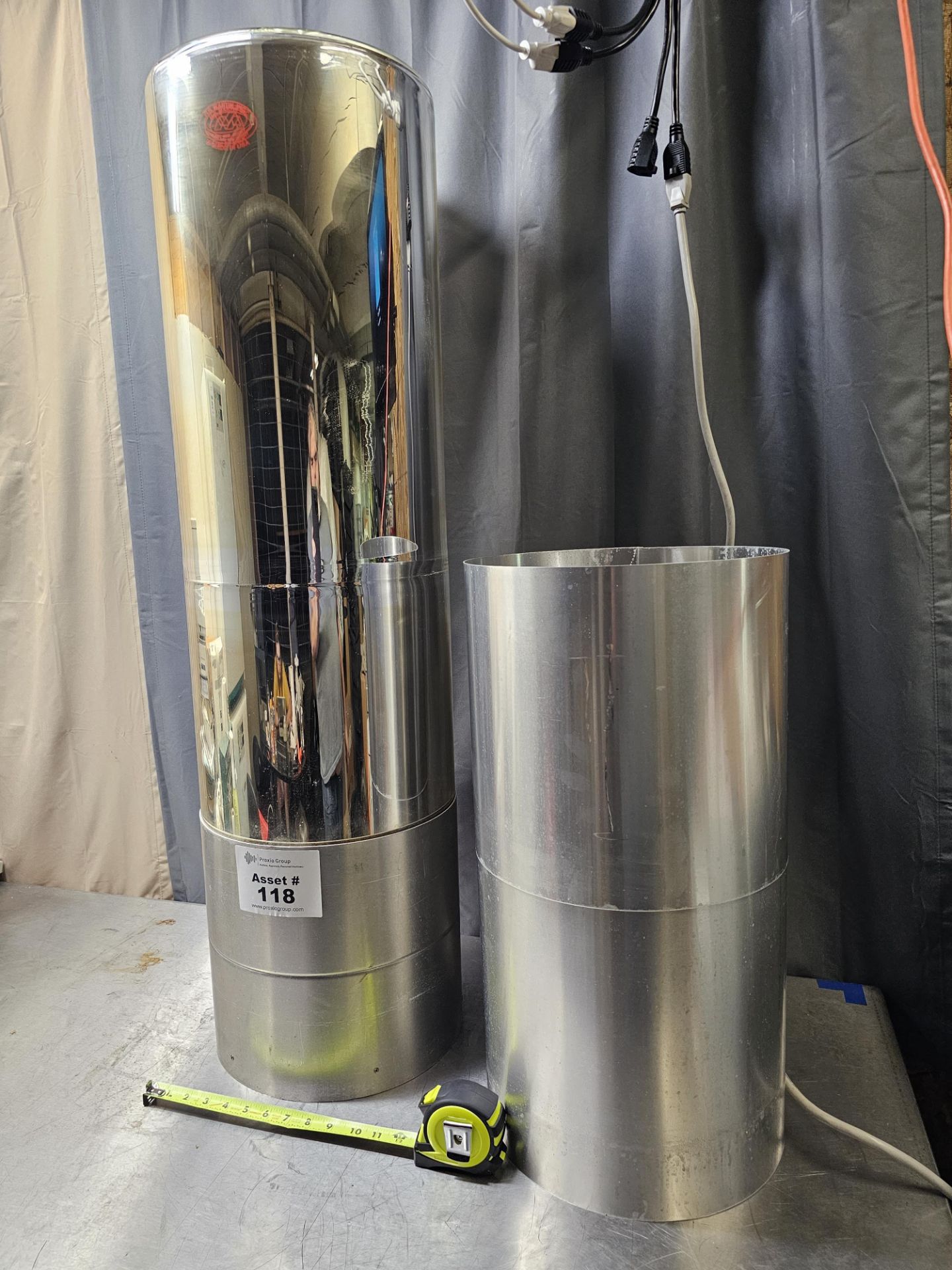 H.S.Martin 50L Silvered Glass Cryogenic Dewar Flask With Slide-on Protective Tubes Bldg Loc: Side - Image 4 of 5