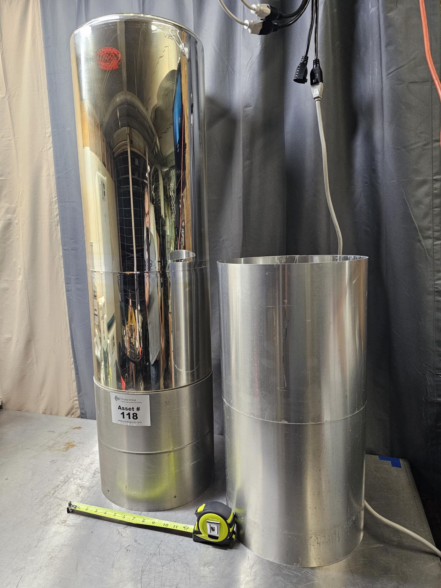 H.S.Martin 50L Silvered Glass Cryogenic Dewar Flask With Slide-on Protective Tubes Bldg Loc: Side - Image 3 of 5