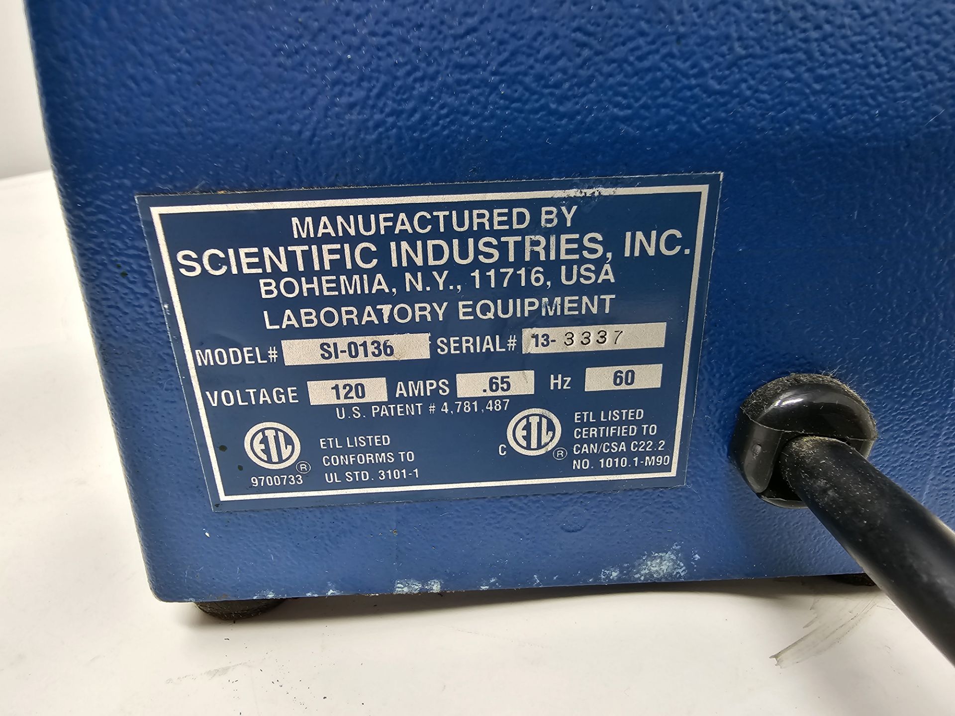 Scientific Industries Vortex-1 Genie Touch Mixer Model SI-0136, sn 13-3337 Bldg Loc: 1 This Lot - Image 2 of 2