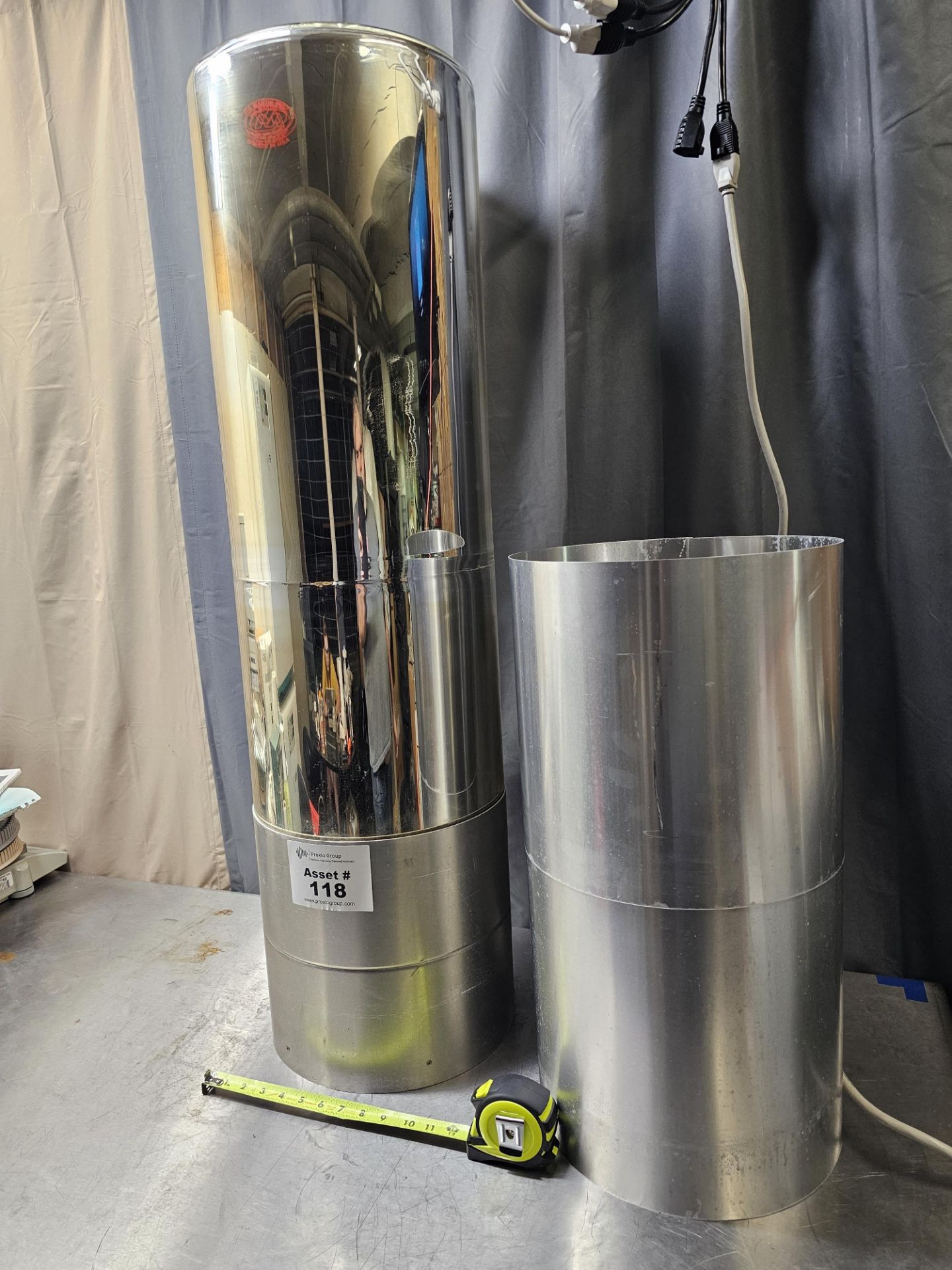 H.S.Martin 50L Silvered Glass Cryogenic Dewar Flask With Slide-on Protective Tubes Bldg Loc: Side - Image 2 of 5
