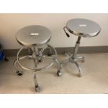 Two Stainless steel stools