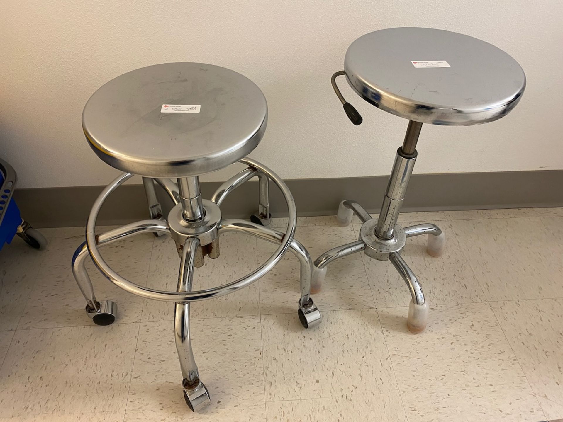 Two Stainless steel stools