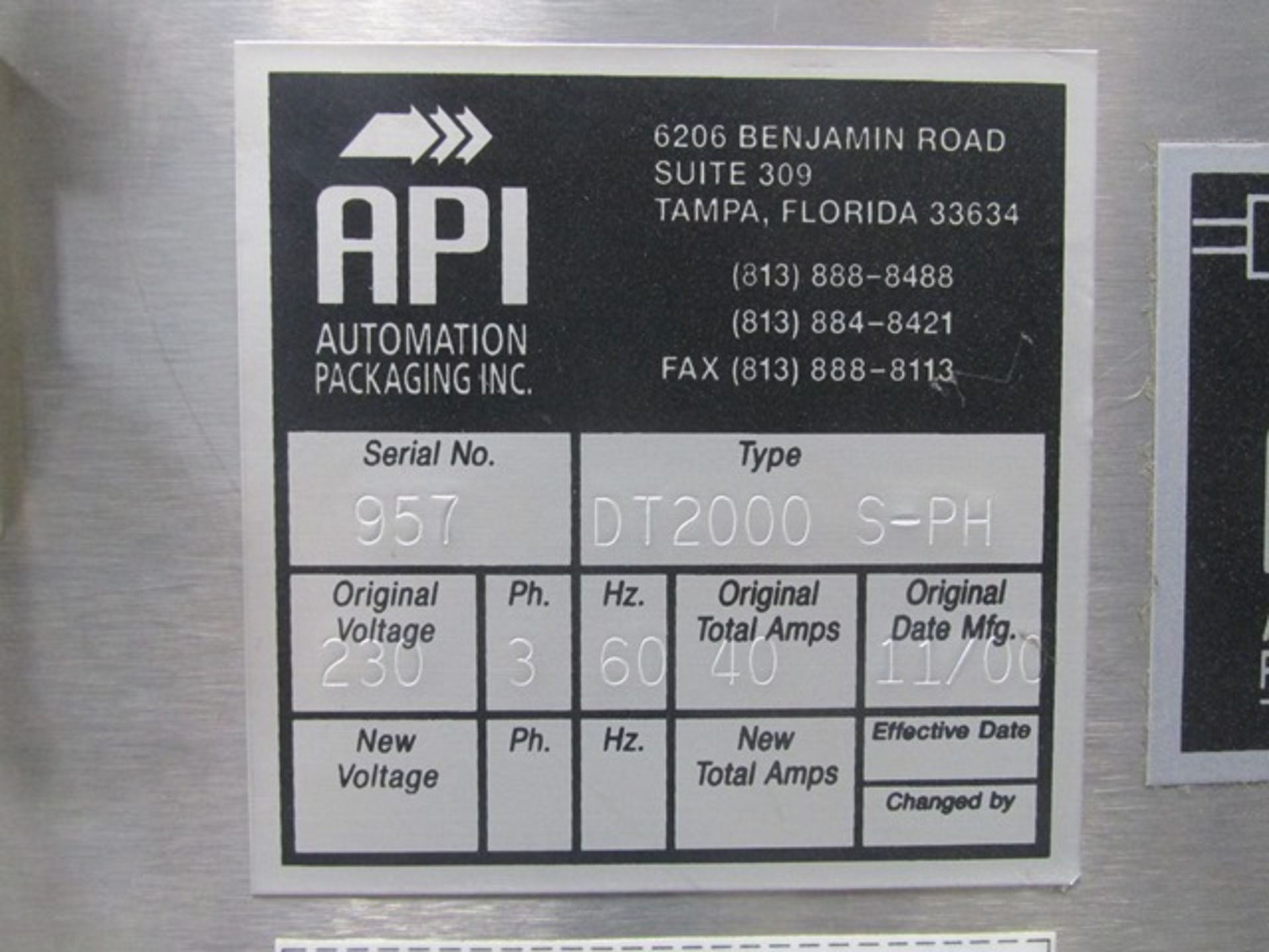 API shrink bundler, model Dura Tech 2000S-PH, rated up to 120 BPM, single lane, with 24" wide x 11. - Image 18 of 18