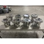 Lot of (8) Eagle Stainless 4 liter pots, Model CTH-18, 316L stainless steel construction, with