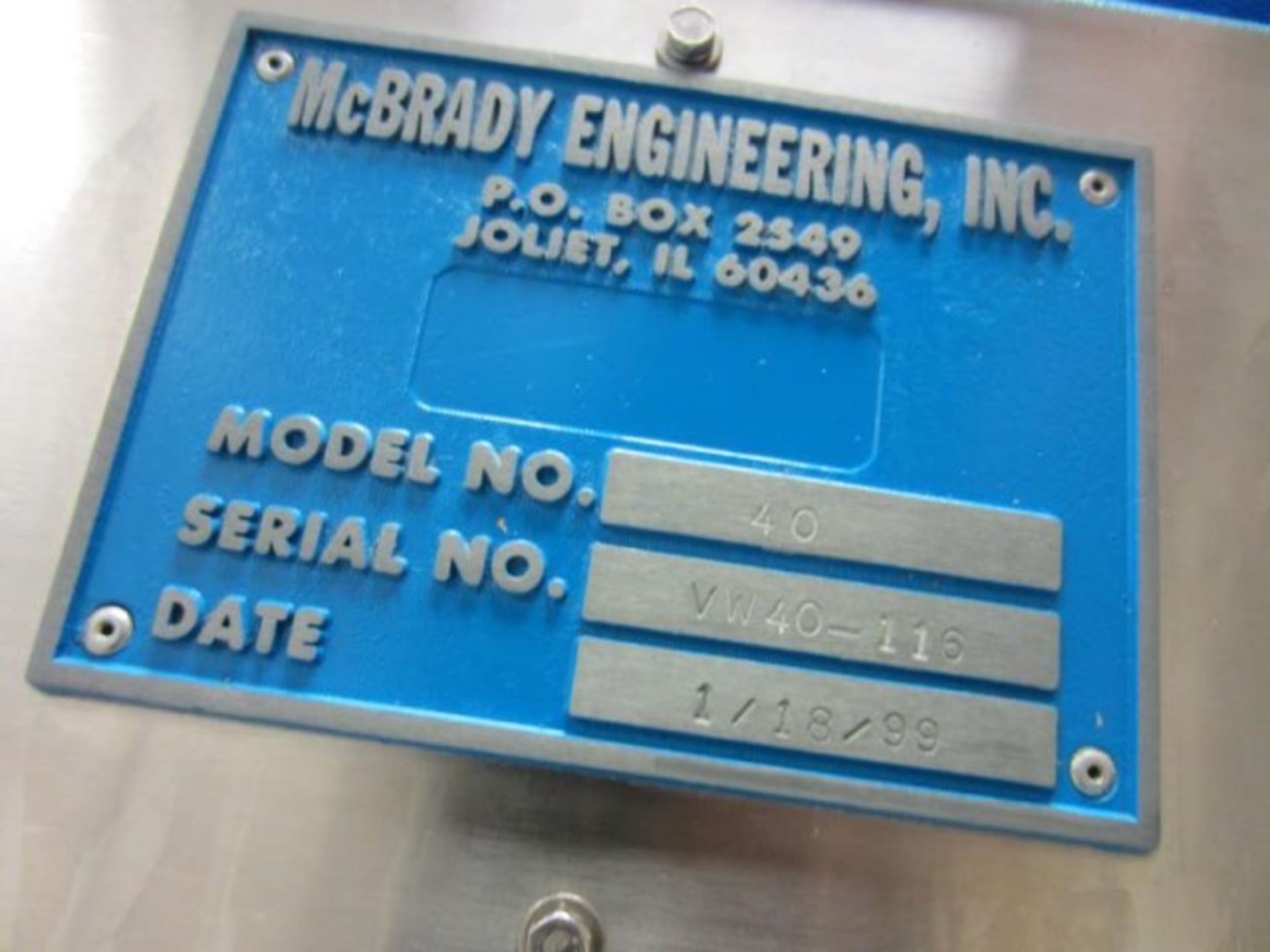 McBrady Engineering Exterior Single Pass Vial Washer/Dryer, model# 40, configured for use with - Image 5 of 21