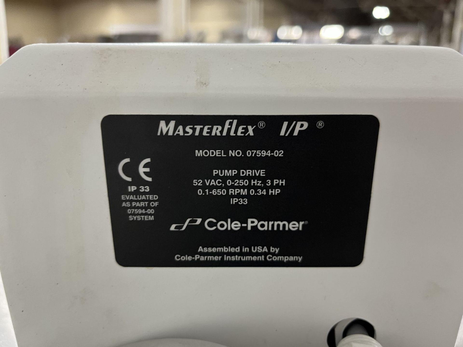 Cole-Parmer Masterflow peristaltic pump, model 77600-62, single head, with .34 hp drive, model - Image 6 of 6