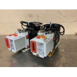 Lot of two Pfeiffer Duo 2.5 vacuum pumps, dual voltage, .2/.24HP. {TAG:1190149}