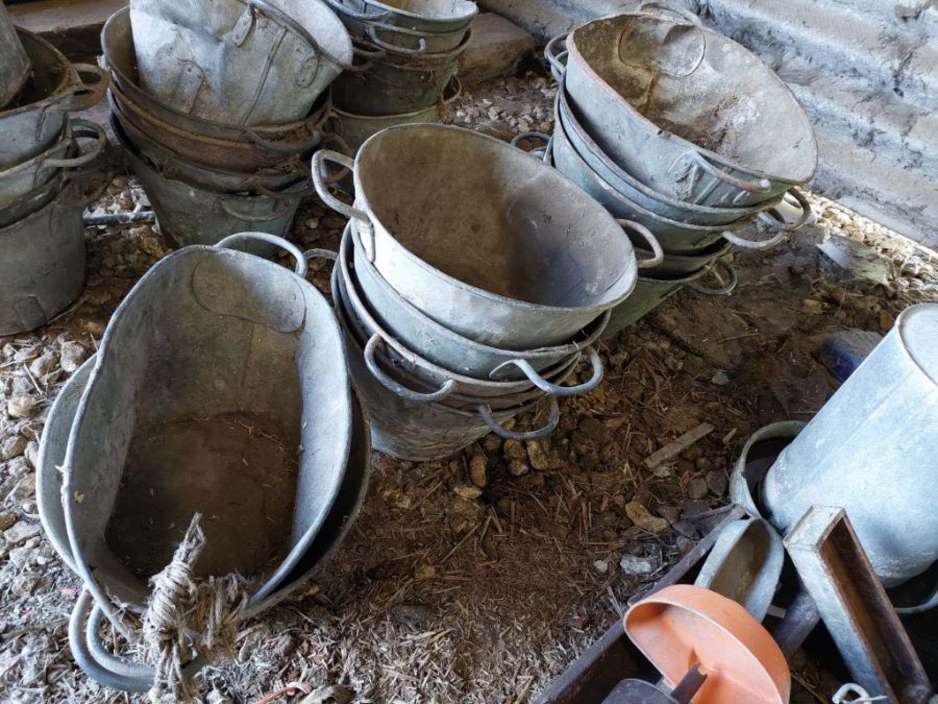 12 galvanised buckets