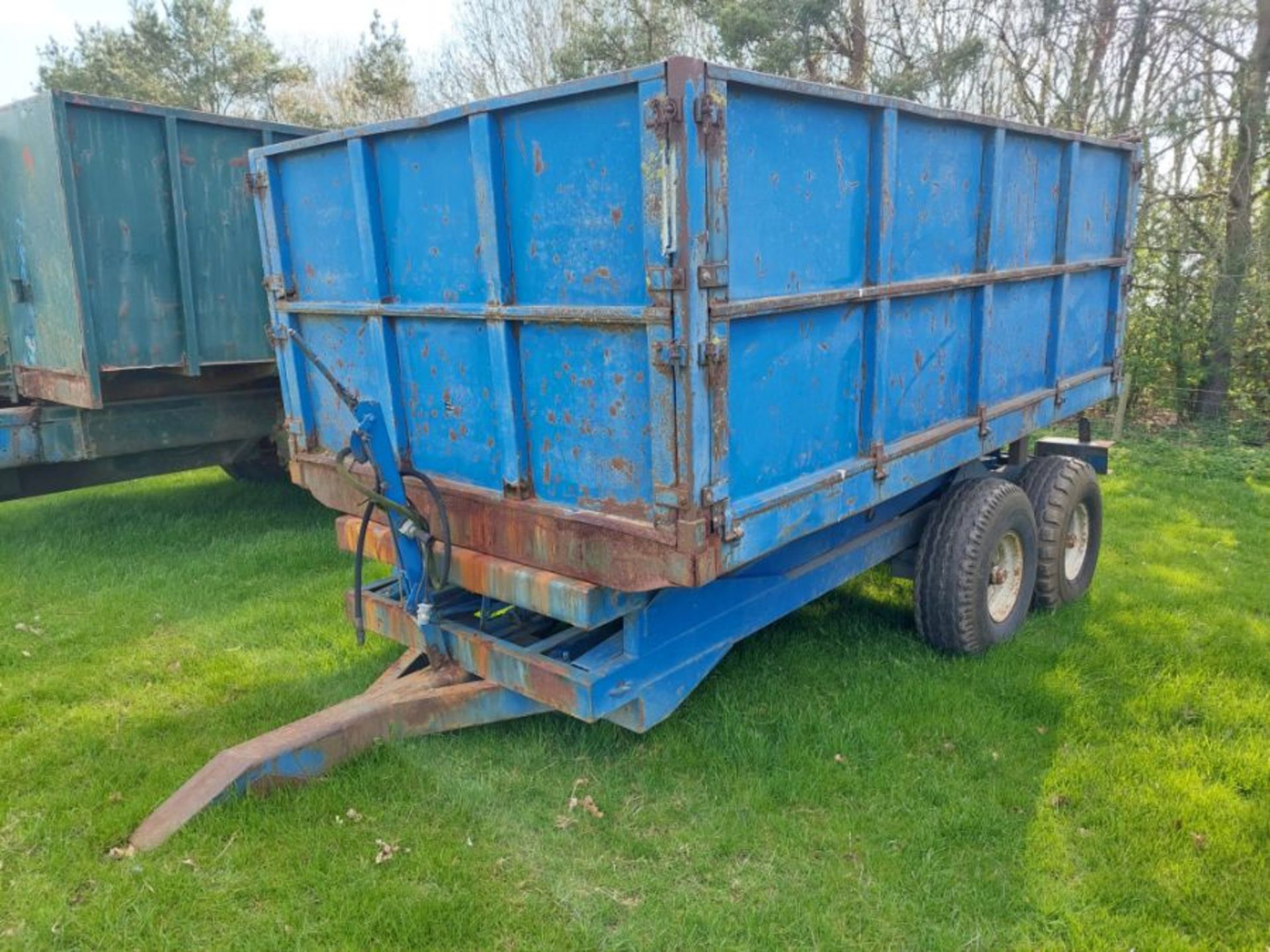 AS Marston tandem axle 8 ton hi-tip trailer with drop sides, hydraulic brakes