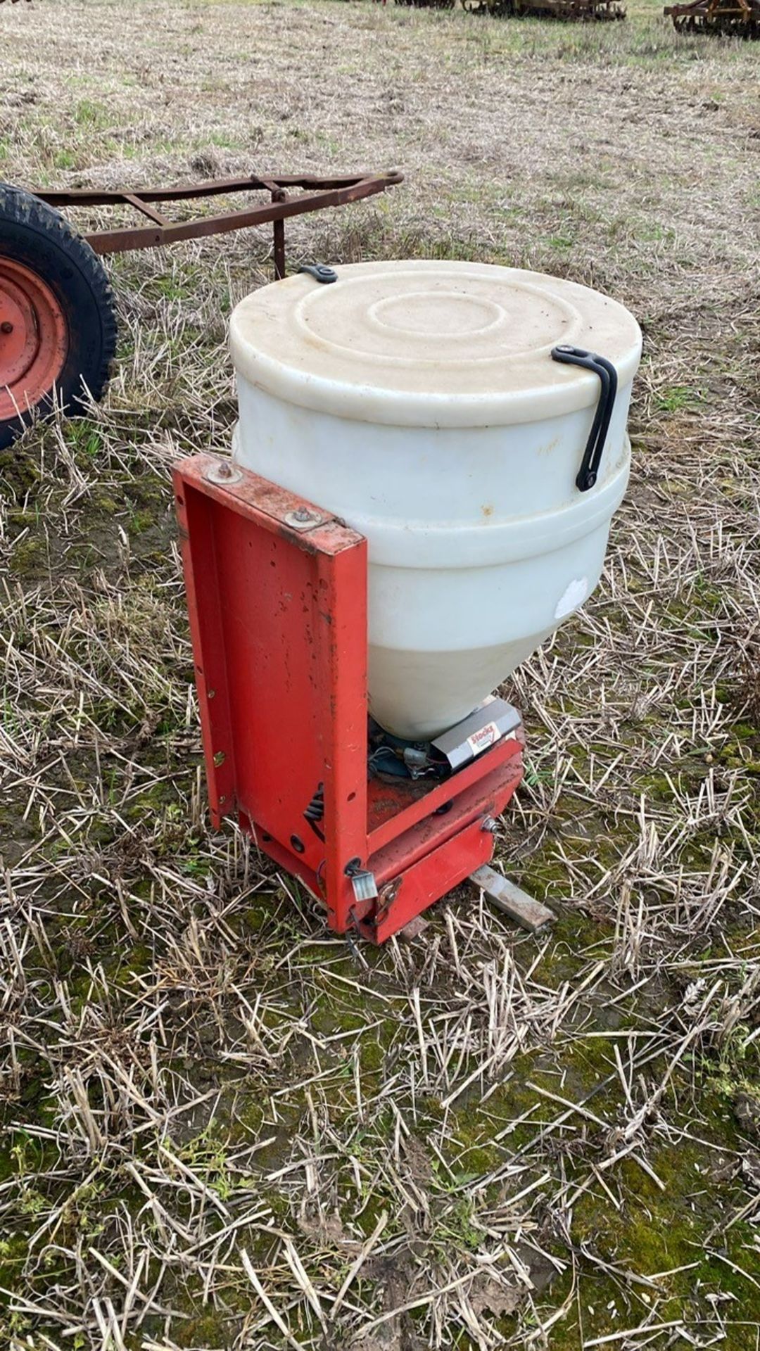 Stocks Slug Pellet Applicator control box and mounting bar in office