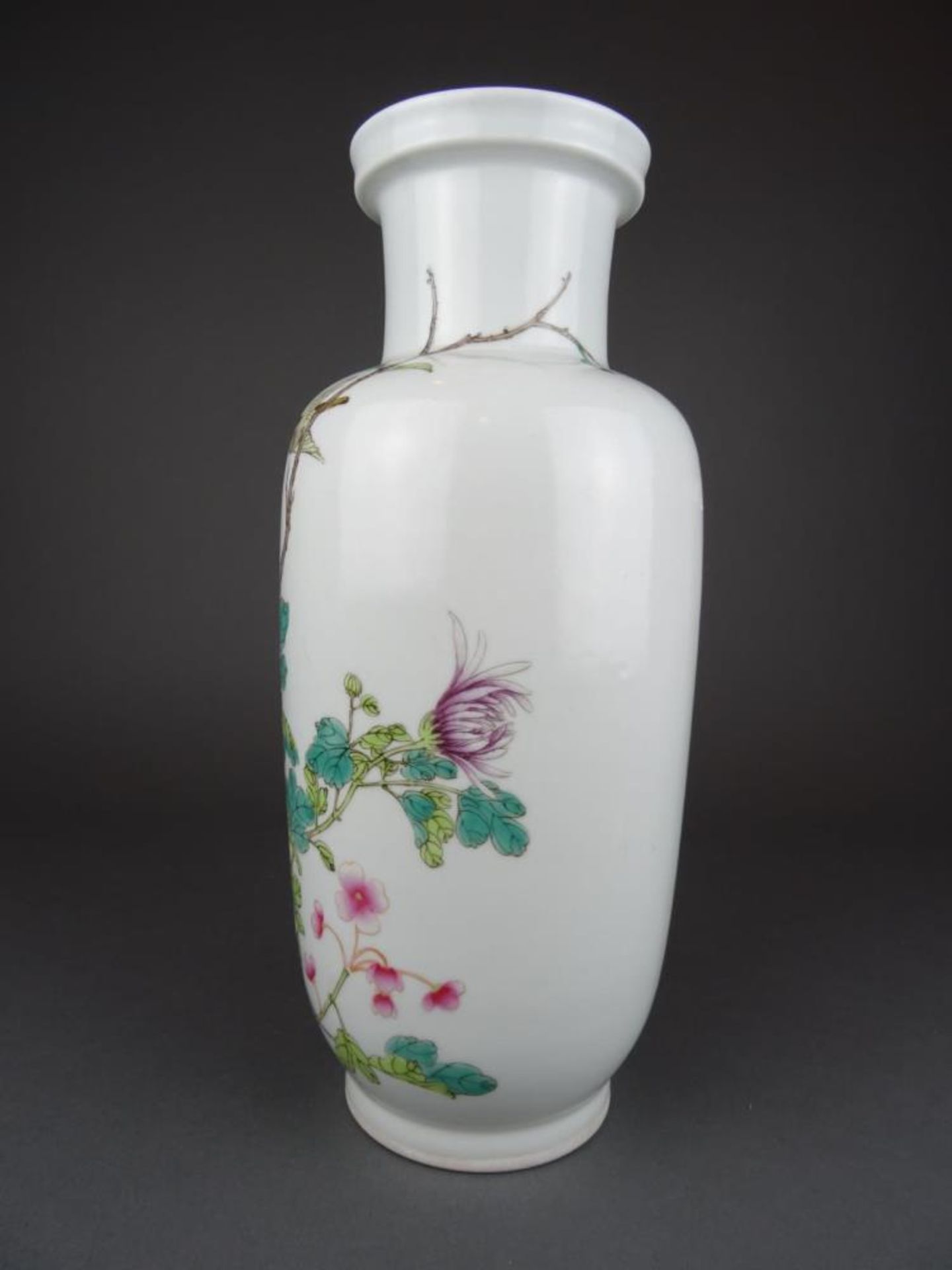 Chinese porcelain Famille rose vase with flowers - Guangxu mark - Bild 2 aus 7