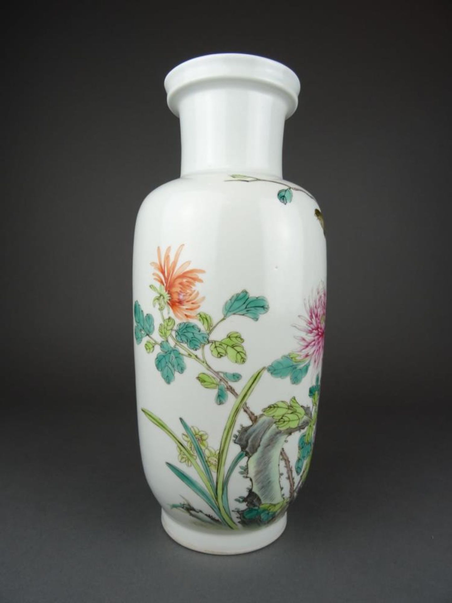 Chinese porcelain Famille rose vase with flowers - Guangxu mark - Bild 3 aus 7