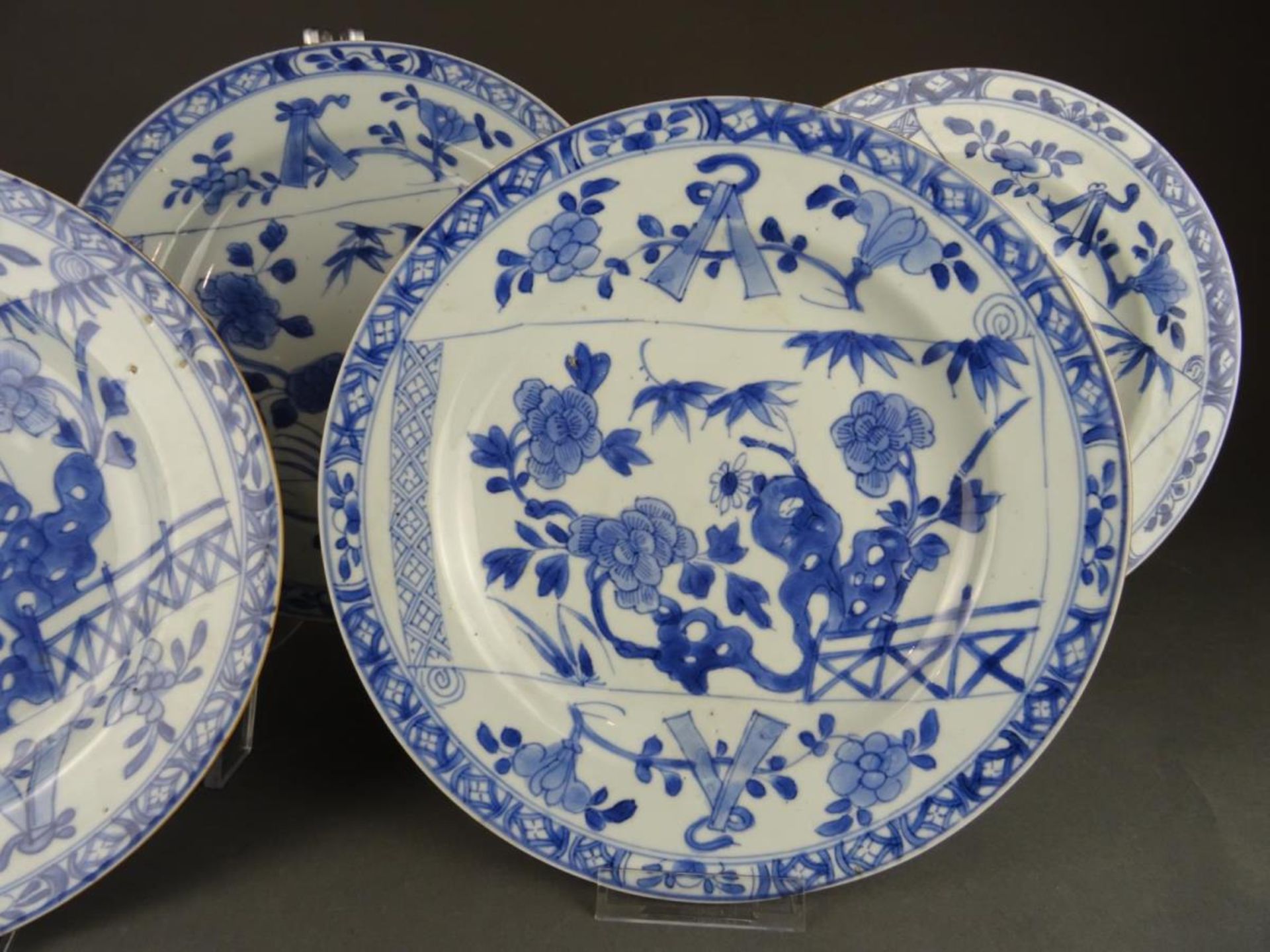 Five porcelain B/W plates - Image 4 of 5