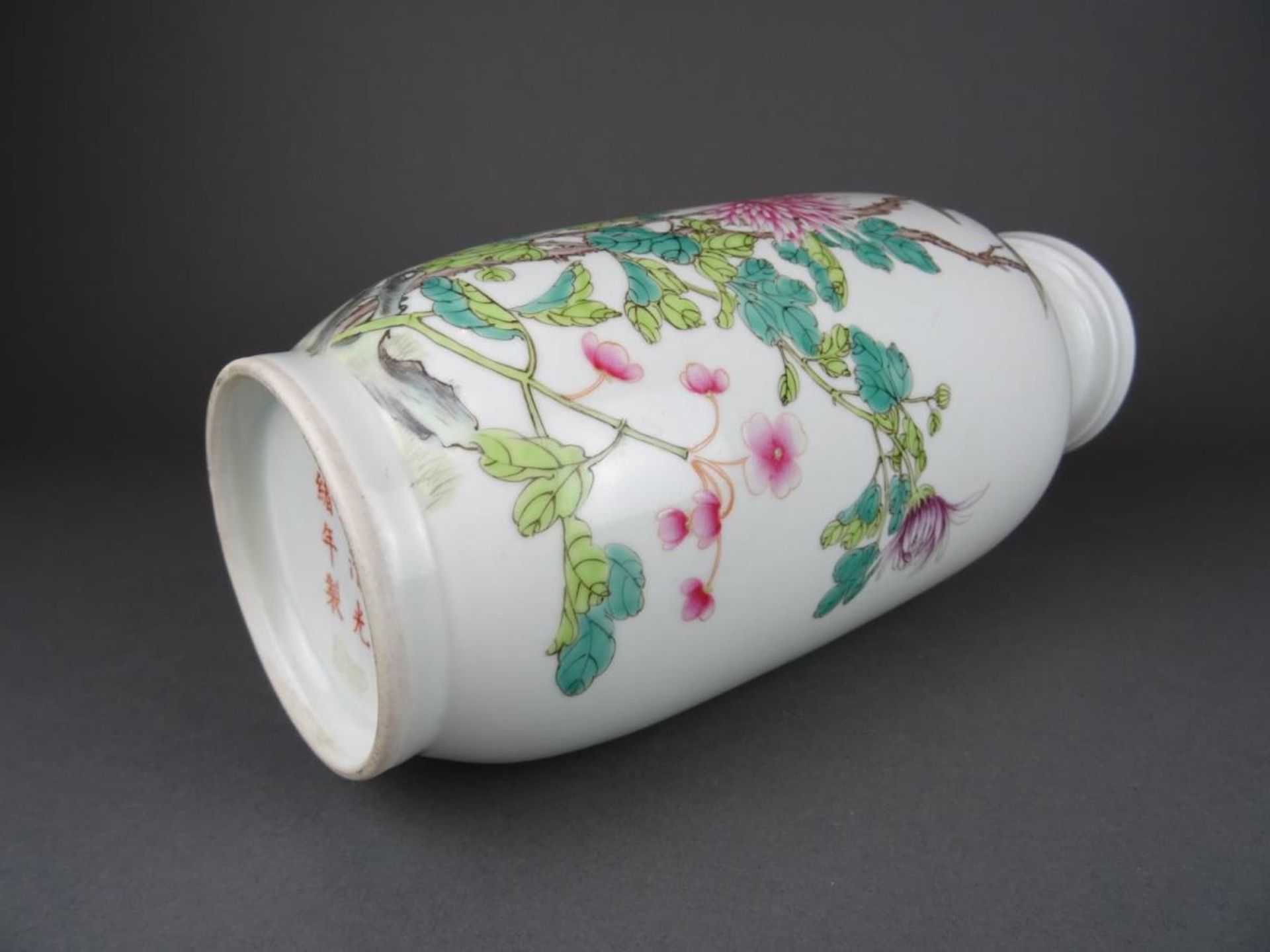 Chinese porcelain Famille rose vase with flowers - Guangxu mark - Bild 5 aus 7