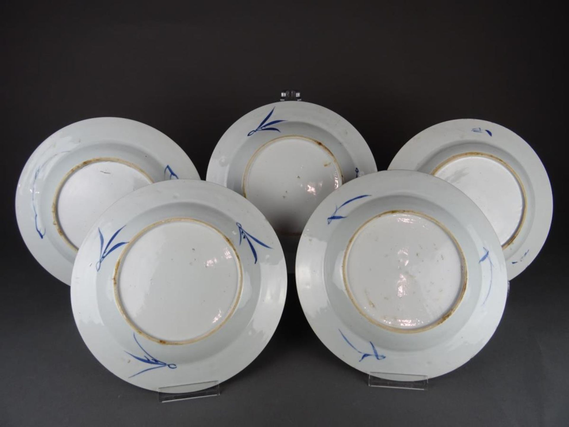 Five porcelain B/W plates - Image 2 of 5