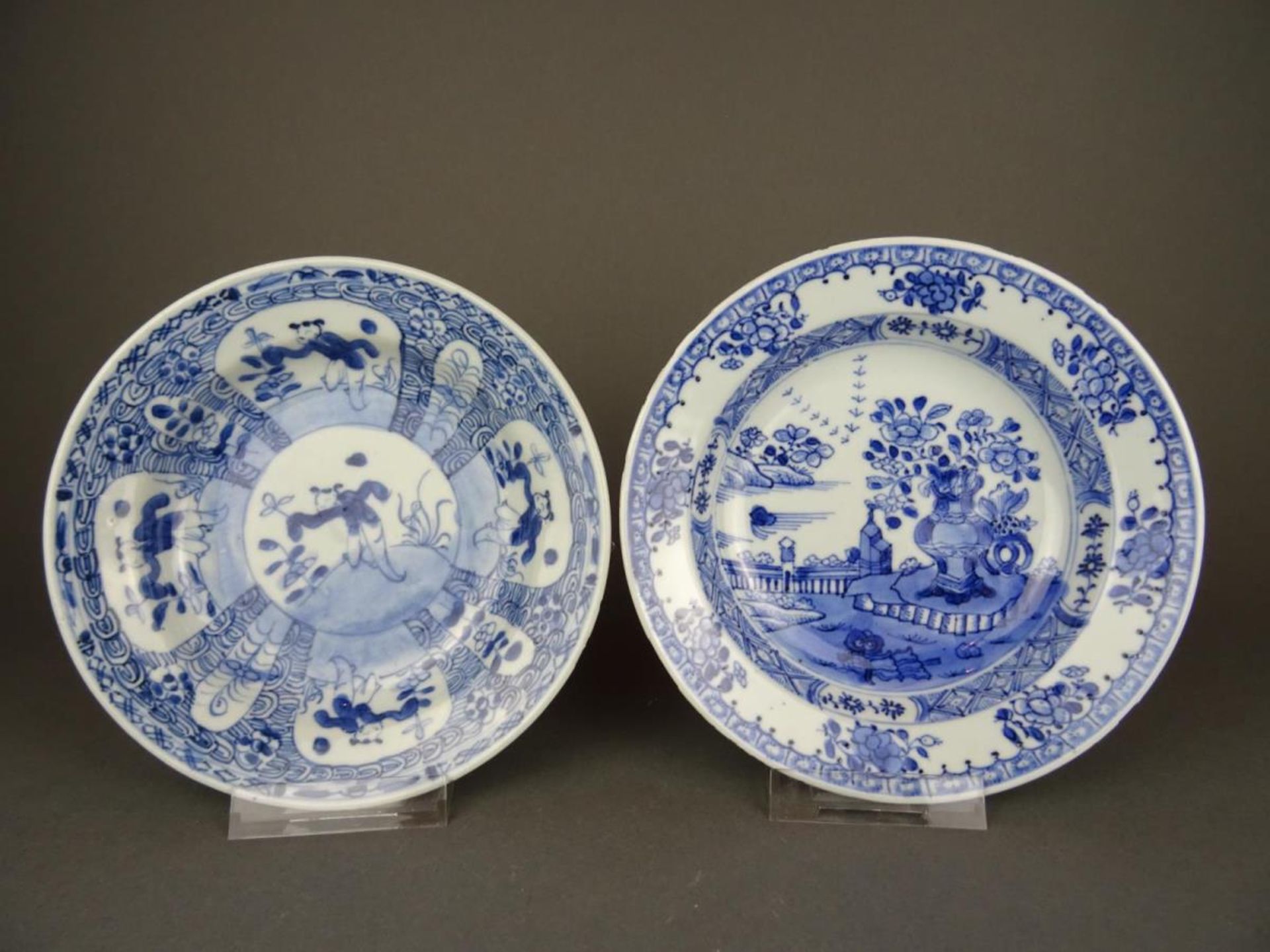 Two porcelain B/W Plates