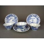 Three set porcelain B/W cup and saucer
