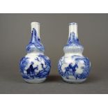 Two Chinese porcelain B/W vases - landscape