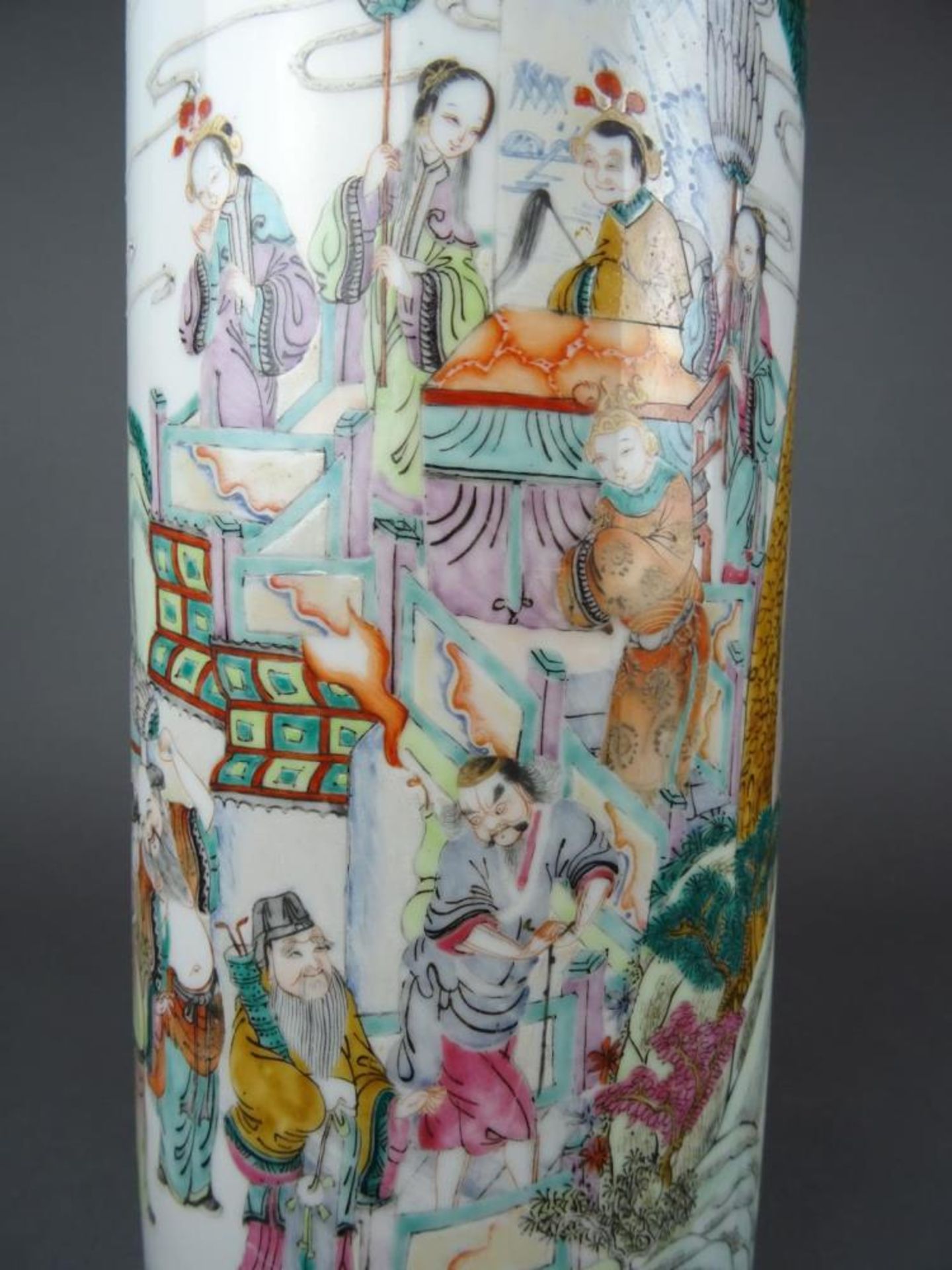 Porcelain famille rose vase - Bild 4 aus 7