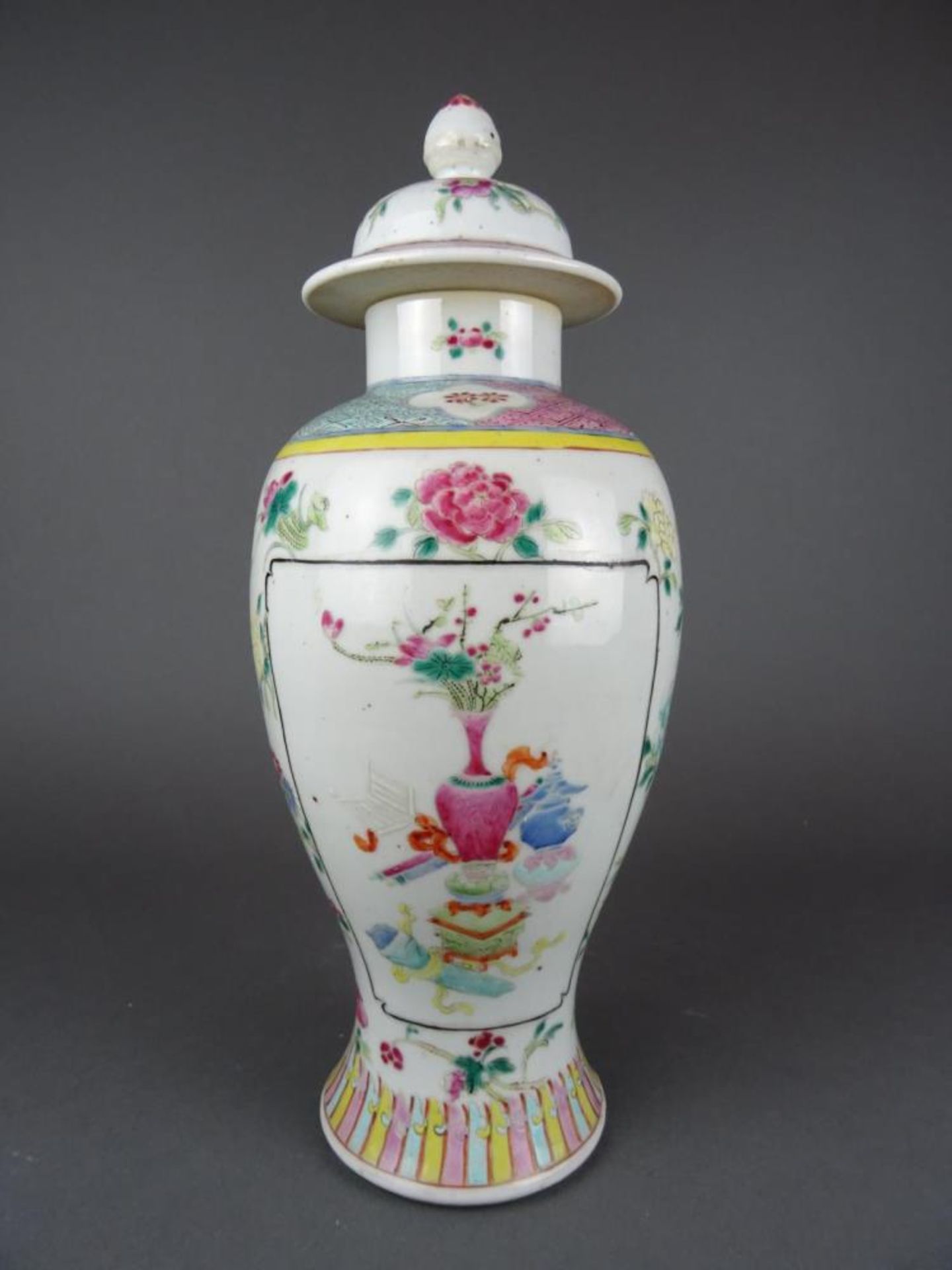 Chinese porcelain Famille rose vase with flowers