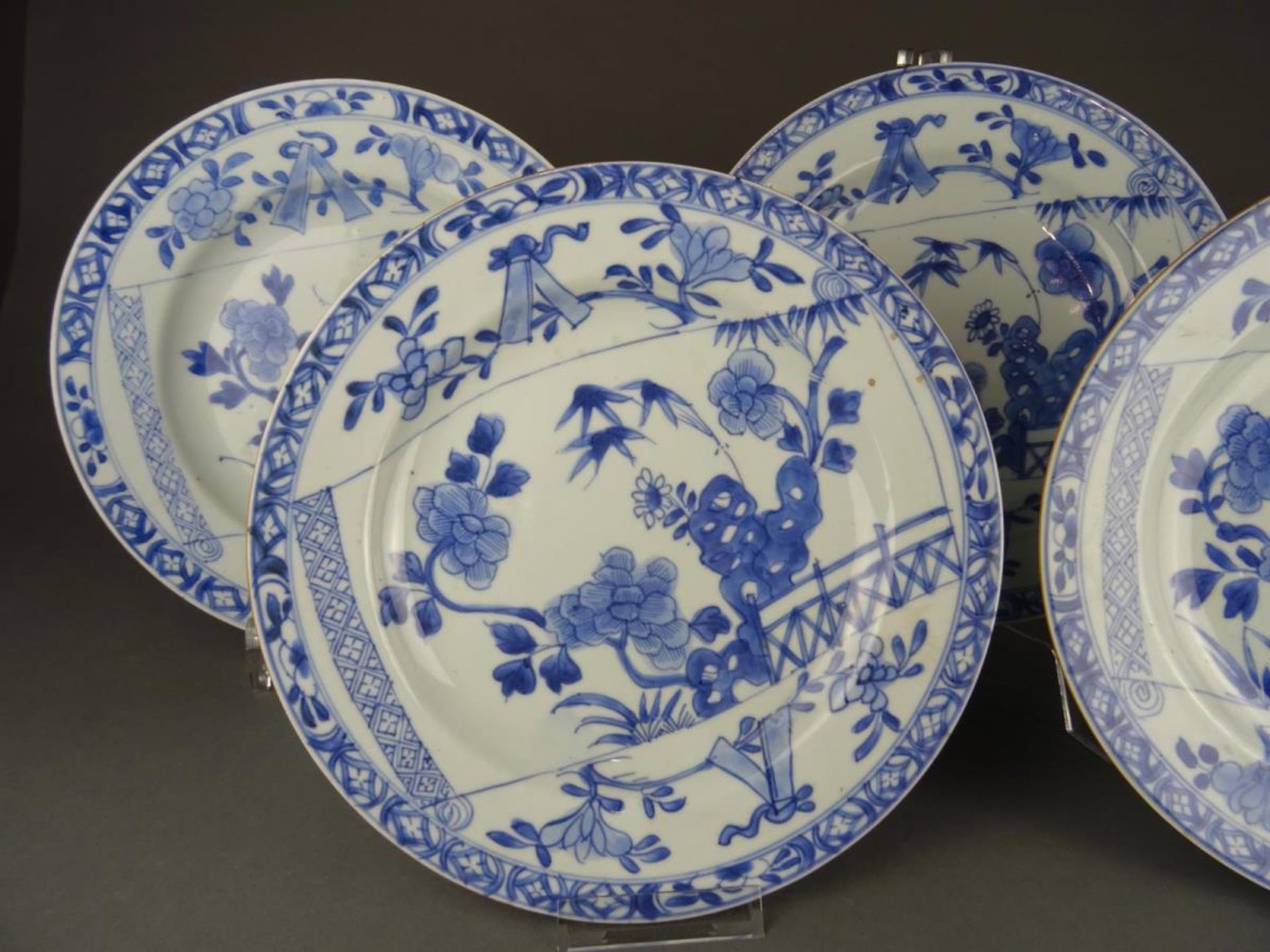 Five porcelain B/W plates - Image 5 of 5