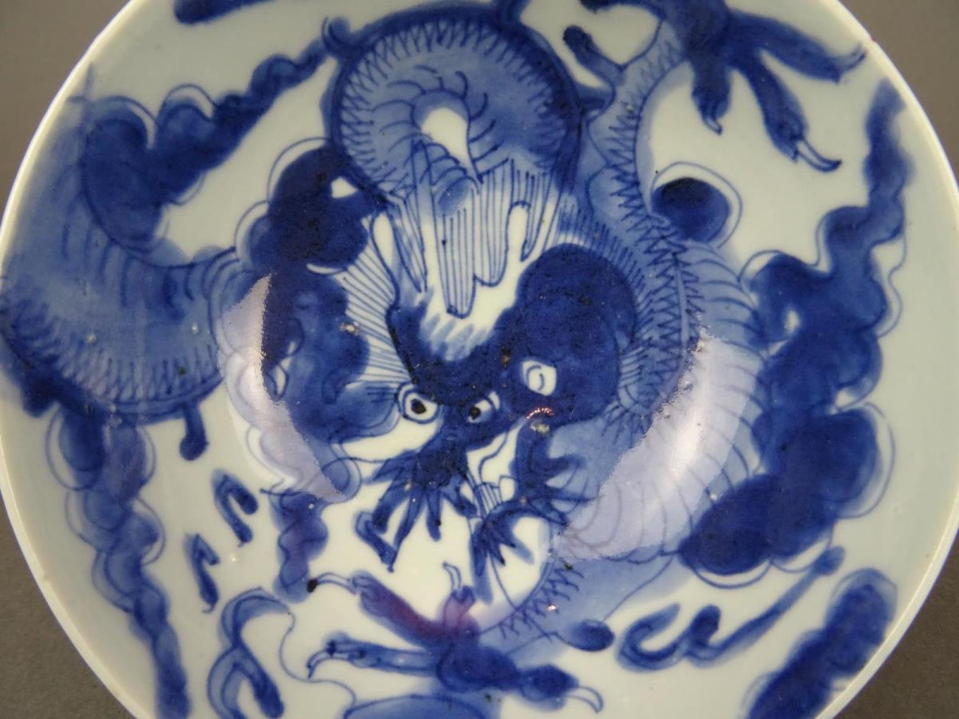 Chinese porcelain B/W bowl - dragon - Bild 2 aus 6