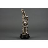 Chinese solid silver lady statue