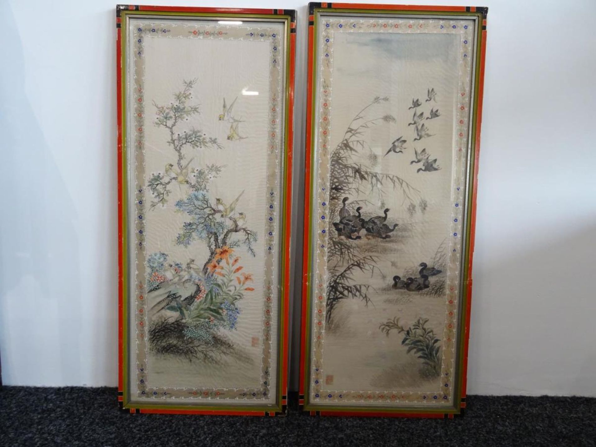 Two silk paintings