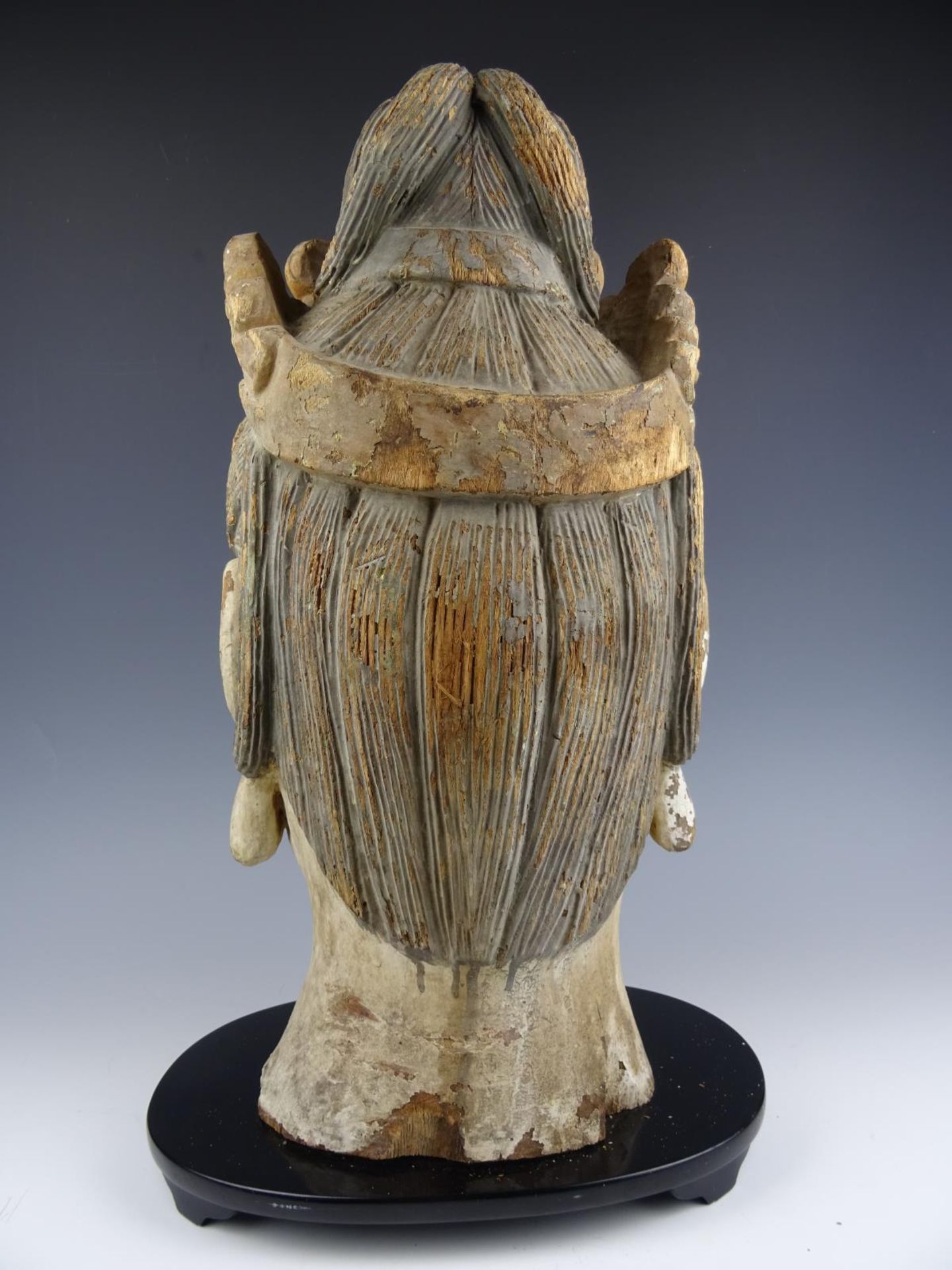 Wood sculpture buddha head - Image 7 of 10
