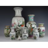 Lot of eight vases