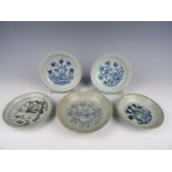 Five porcelain dishes