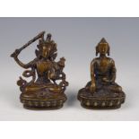 Two bronze buddha