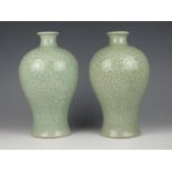 A pair of Celadon vases