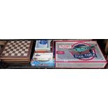 SNAKES & LADDER & CHESS SET IN WOODEN BOX, RETRO POOL TABLE (BOXED),