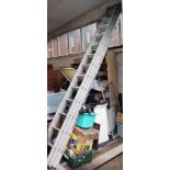 TRIPLE 13 STEP X 3 SECTION ALLOY INDUSTRIAL LADDER WITH BALANCE BAR