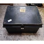 BLACK METAL DOCUMENT BOX - NO KEY