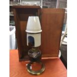 VINTAGE ADJUSTABLE MICROSCOPE OIL LAMP WITH CASE