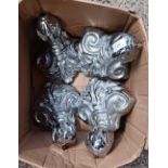 4 METAL CHROME PLATED CLAW & BALL CAST IRON BATH FEET